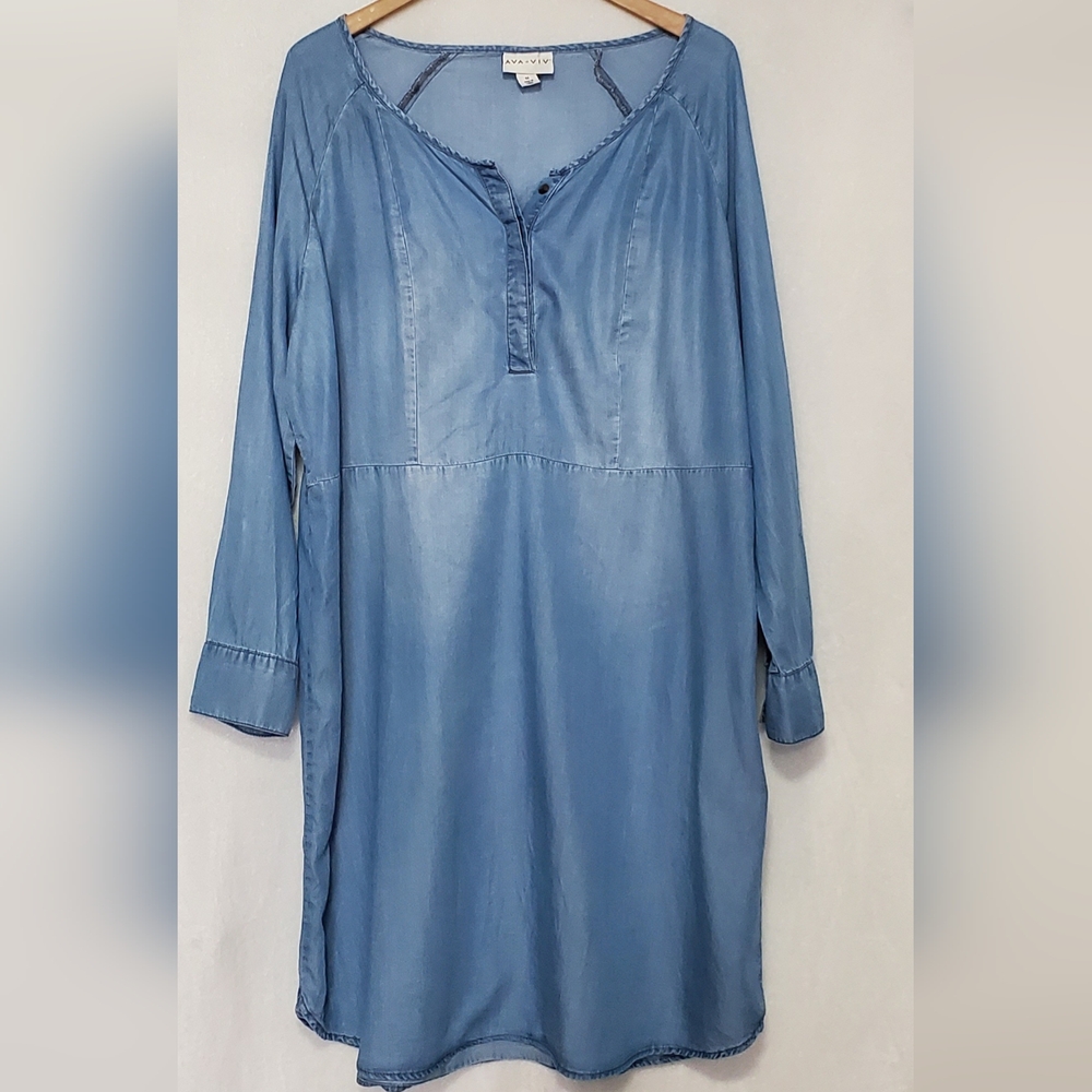 AVA & VIV Lightweight Blue Dress Size 1X
